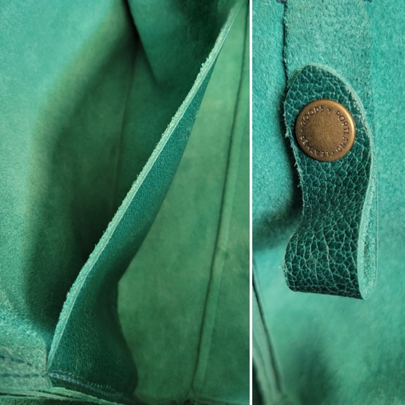 Portland Leather Medium Verona Tote Sea Green Shoulder Bag, 18" (bag + straps) - Picture 6 of 16